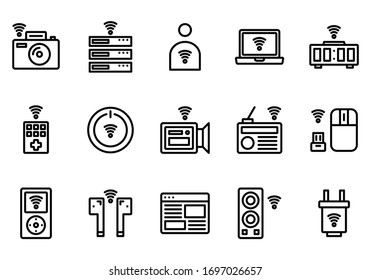 internet of things icon sets fit for website, user interface, app, background, shop, etc. editable stroke 
