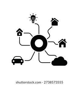 Internet of Things icon silhouette vector illustration isolated