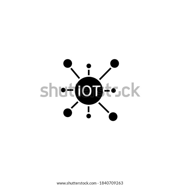 Internet of\
things icon. Simple, flat, black,\
glyph.