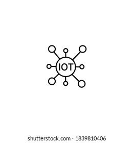 Icono de Internet de las cosas. Simple, contundente, negro, plano, lineal.