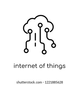 internet of things icon. Trendy modern flat linear vector internet of things icon on white background from thin line General collection, editable outline stroke vector illustration