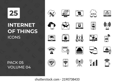 Internet of Things icons collection. Set contains such Icons as ai, artificial intelligence, automation, cloud computing, and more 