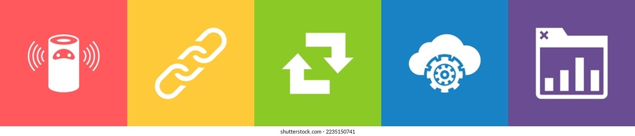 Internet de cosas iconos plantilla de diseño infográfico. Concepto creativo con 5 pasos