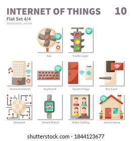 Internet of things icons set, Flat, vector and illustration set 4