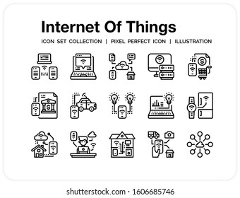 Internet Of Things Icons Set. UI Pixel Perfect Well-crafted Vector Thin Line Icons. The illustrations are a vector.