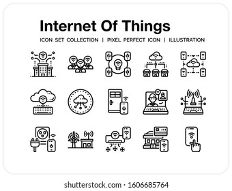 Internet Of Things Icons Set. UI Pixel Perfect Well-crafted Vector Thin Line Icons. The illustrations are a vector.