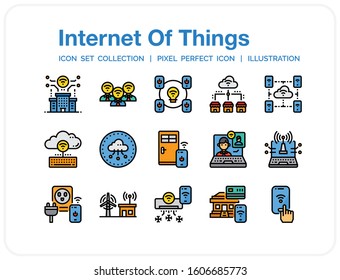 Internet Of Things Icons Set. UI Pixel Perfect Well-crafted Vector Thin Line Icons. The illustrations are a vector.