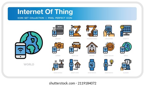 Internet Of Things Icons Set. UI Pixel Perfect Well-crafted Vector Thin Line Icons. The illustrations are a vector.
