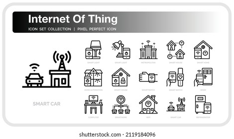 Internet Of Things Icons Set. UI Pixel Perfect Well-crafted Vector Thin Line Icons. The illustrations are a vector.
