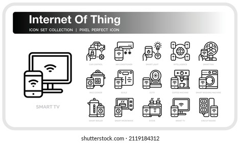 Internet Of Things Icons Set. UI Pixel Perfect Well-crafted Vector Thin Line Icons. The illustrations are a vector.
