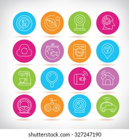 internet of things icons, smart device icons