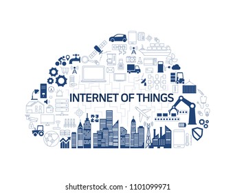 Internet of Things, Industry 4.0, cloud, icon