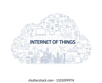 Internet of Things, Industry 4.0, cloud, icon