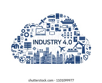 Internet Of Things, Industry 4.0, Cloud, Icon