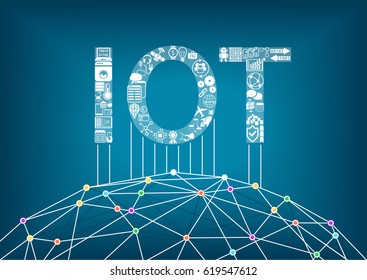 El concepto de Internet de las Cosas y el ITI. Conecte los dispositivos inalámbricos globales entre sí.