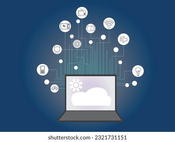 Internet of Things (IoT) Depiction through Interconnected Electronic Devices Illustration