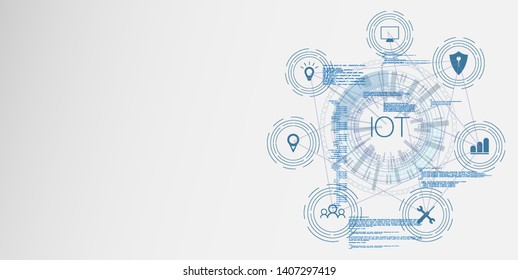 Internet of things (IOT), devices and connectivity concepts on a network, cloud at center. digital circuit board above the planet Earth.
