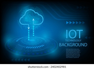 Internet of things (IOT) devices and connectivity concepts on a network. Technology, Internet concept. on a futuristic blue background.
