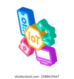 internet of things iot devices industry 4 isometric icon vector. internet of things iot devices industry 4 sign. isolated symbol illustration