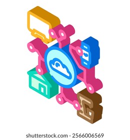 internet of things iot industry 5 isometric icon vector. internet of things iot industry 5 sign. isolated symbol illustration