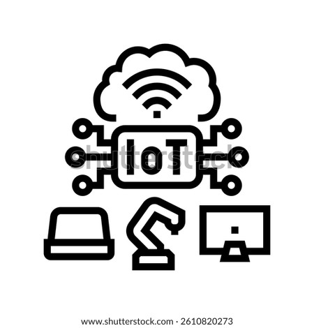internet of things iot industry 5 line icon vector. internet of things iot industry 5 sign. isolated contour symbol black illustration