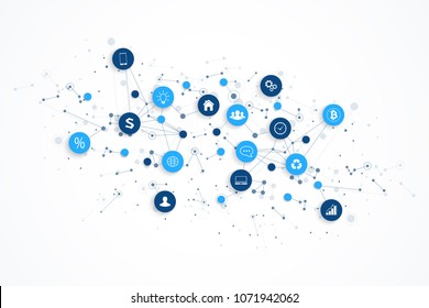 Internet of things (IoT) and network connection concept design vector. Smart digital concept.