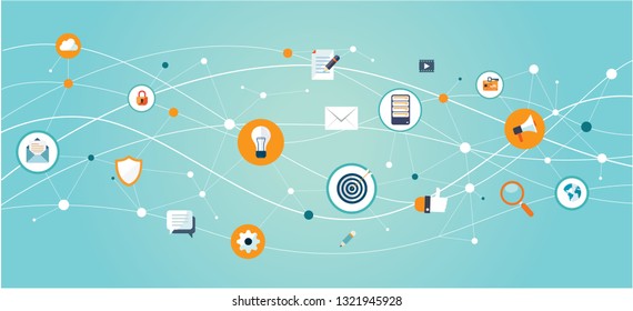 Internet of things IoT and network connection concept design