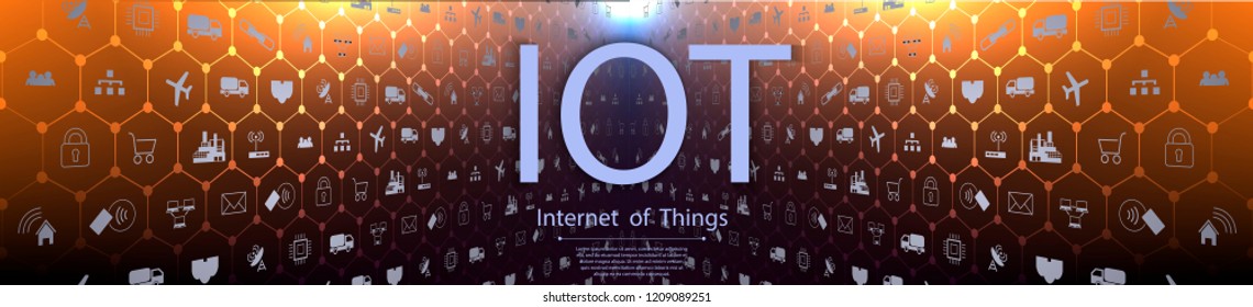 	
Internet of things (IoT) and networking concept for connected devices. Spider web of network connections with on a futuristic blue background