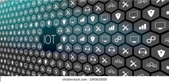 Internet of things (IoT) and networking concept for connected devices. digital circuit board above the planet Earth.  Smart city wireless communication network IOT ICT.  Vector Illustration. - Powered by Shutterstock - Get 15% off with code: PIKWIZARD15