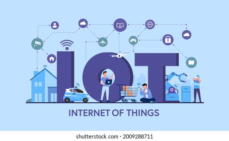 Internet of things (IoT) smart connection and control device in network of industry and resident anywhere, anytime, anybody and any business with internet. It technology for futuristic of the world