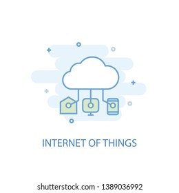 Internet of things line concept. Simple line icon, colored illustration. Internet of things symbol flat design. Can be used for UI/UX