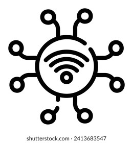 internet of things Line Icon Background White