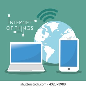 Internet of things. Online icon. Flat illustration , vector