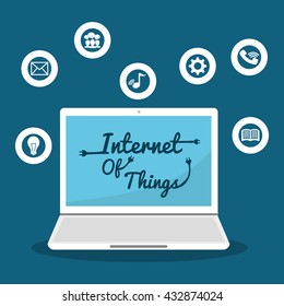 Internet of things. Online icon. Flat illustration , vector