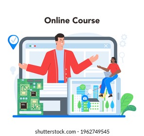 Internet of things online service or platform. Idea of smart wireless