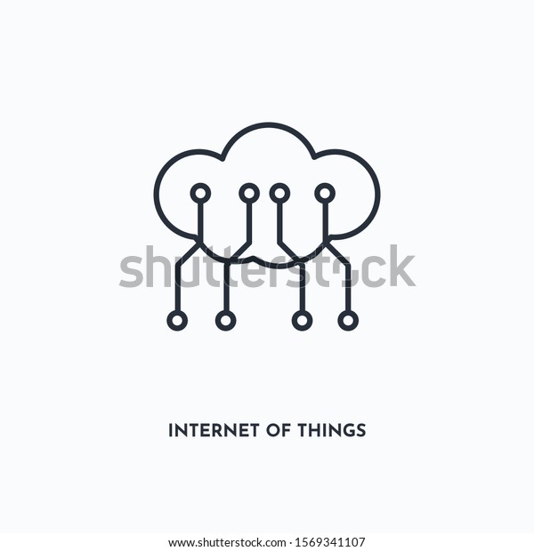 internet\
of things outline icon. Simple linear element illustration.\
Isolated line internet of things icon on white background. Thin\
stroke sign can be used for web, mobile and\
UI.