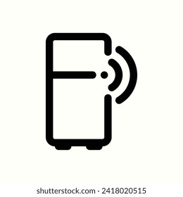 Internet de las cosas, icono de la nevera, icono aislado en el fondo de la luz, perfecto para sitio web, blog, logo, diseño gráfico, medios sociales, interfaz de usuario, aplicación móvil