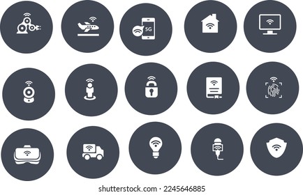 Internet of things related icon set vector design