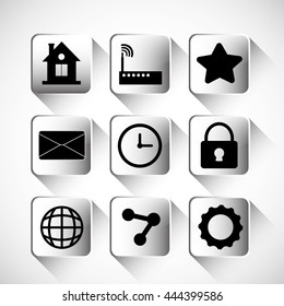 Internet of things represented by icon set of multimedia apps. isolated and flat background