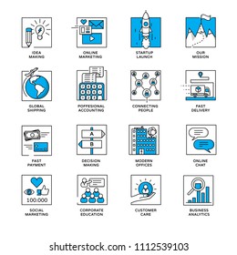 Internet of things and services icons. Modern illustration in linear style infographics.