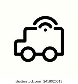 Internet de las cosas, icono de coche inteligente, icono aislado en el fondo de la luz, perfecto para sitio web, blog, logo, diseño gráfico, medios sociales, interfaz de usuario, aplicación móvil
