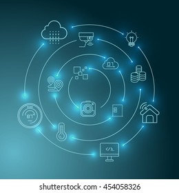 internet of things and smart home concept background