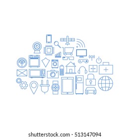 Internet of things and smart home illustration. Vector