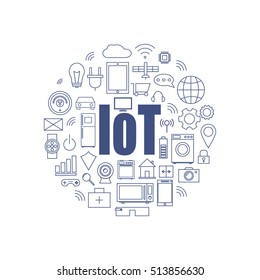 Internet of things and smart home illustration. Vector
