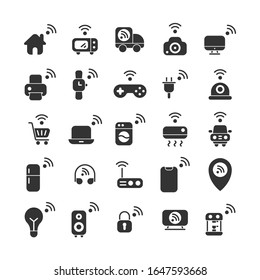 Internet of Things solid icon set. Vector and Illustration.