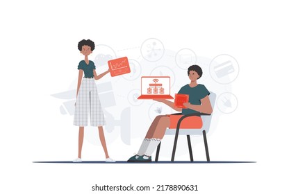 Internet of Things Team. Internet of things and automation concept. Good for websites and presentations. Vector illustration in flat style.