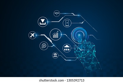 internet of things tech innovative design concept background eps 10 vector