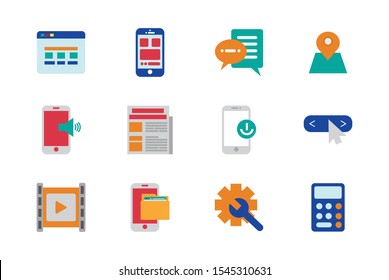 internet of things technology network icons set vector illustration