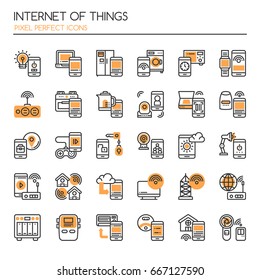 Internet Of Things , Thin Line and Pixel Perfect Icons
