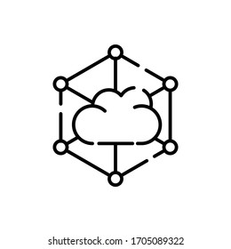 Internet Of Things vector illustration. Technology & Smart Working symbol line icon. 